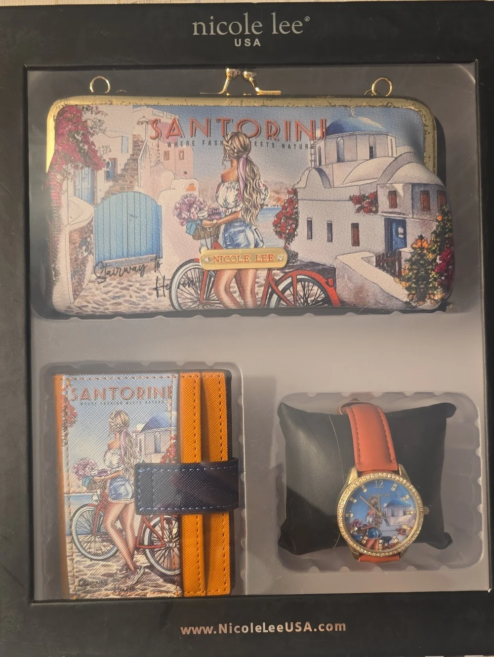 Nicole Lee Santorini Wallet/Bag, Cardholder & Watch Set , Stairway To Heaven New